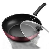 Nelipnus Wok buitinis puodas ir keptuvės Šeimos vakarienė Wok stalo reikmenys Buitinė keptuvė keptuvė su dangteliu 26cm violetinė