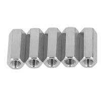 5PCS Hex Coupling Nuts 304 Stainless Steel Thread Connection Nut for Bolt Stud Machine Screws