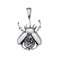 Vintage Steampunk Mechanical Gear Beetle Pendant For Men 316L Stainless Steel  Biker Heavy Metal Jewelry Gifts