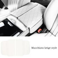 Centrinės konsolės porankio dėžutės dangtelio paminkštinimas Mercedes Benz S Maybach Class W223 S350 S450 S500 Odinis Anti-Scratch porankio pagalvėlė For S 2021-2025 smėlis