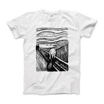 Edvard Munch - The Scream - Sketch Artwork T-Shirt (Adults, Kids, Short & Long Sleeve) S balta