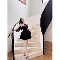 Summer new style neck tube top tutu skirt slim fit and thin foreign style dress women S