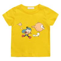 Hilda Cartoon Print T-shirts Cotton Manga Short Sleeve Boys/Girls T Shirt Summer Teens Crew Neck T-shirt 2T geltona