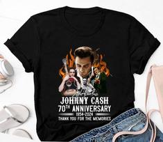 Johnny Cash 70th Anniversary 1954-2024 Thank You For The Memories T-Shirt Unisex T-Shirt XXL