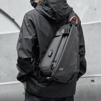 Anti-theft Crossbody Sling Bag For Men Women,small Backpack One Shoulder Bag, Chest Bag Sling Backpack For Hiking Biking Travel 28x11x41cm tamsiai pilka spalva