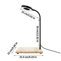 LED augalų lempa su mediniu pagrindu, pilno spektro LED akvariumo lempa, akvariumams, terariumams, auginimo lempa namams, studijoms, biuro stalui EU Plug