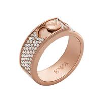Emporio Armani Gold Circle Full Diamond Star Stainless Steel Ring Women rings Rose-Gold EGS3092221 Basic Packaging,6.5