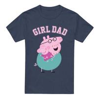Peppa Pig TV Tėtis Kiaulė Mergaitė Tėtis Unisex 100% Medvilnės Marškinėliai Vyriški Viršutiniai S-3XL, Mėlynas Melange S