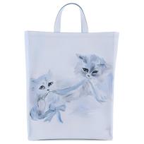 Acne Studios Fashionable Minimalist Commuter Cute Cat Pattern Printed Tote Bag Unisex Tote Bags Light-Blue C10161-AHX Basic Set (Bag+Tag)