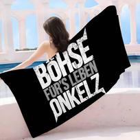 Juosta B-Bohse O-Onkelz Mikropluošto Antklodė Greitai Džiūstantys Paplūdimio Rankšluosčiai Ypač Didelis Spausdinimas Super Sugeriantis Baseino Rankšluosčio Antklodė W40*H60(CM)