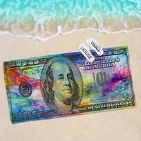 Dollar Art Printing Microfiber Printed Beach Towel Mountain Climbing Yoga Beach Swimming Running Absorbent Soft Towel W40*H60(CM) gray