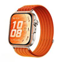 Oficialus pintas nailoninis dirželis HUAWEI WATCH FIT 5/4 Pro Dėl pintos konstrukcijos patogus, pralaidus orui apyrankė Huawei Watch Fit 5-4-3 oranžinė
