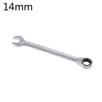 Polished Chrome Vanadium 72 Teeth Reversible Ratchet Wrench Nut Tool Socket Spanner Ratcheting Kit 14mm