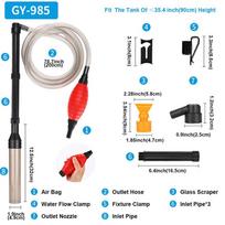 4-IN-1  Quick Aquarium Siphon Pump Gravel Cleaner - 256GPH / 80GPH Adjustable Powerful Fish Tank Vacuum Gravel Cleaning Kit
