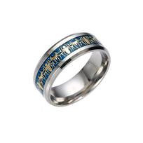 Stainless Steel Cool Spider Pattern Inlay Women Man Rings for Teens Boy Encourage Faith Gift Zircon 7 mėlyna