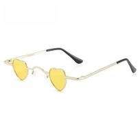 Mini Sunglasses Women Men Ultra-small Heart Shape Design Metal Frame Sun Glasses Shades Fashion Vintage Hip Hop Punk Eyewear