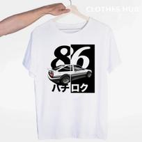Drift Japanese Anime AE86 Initial D T-shirt O-Neck Short Sleeves Summer Casual Fashion Unisex Men And Women Tshirt S juoda