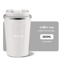 1pc Car Cup Holder Leak-Proof Travel Mug/380ML Stainless Steel Auto Coffee Cup For Mercedes Benz AMG A B C E G CLA W211 W203 AMG beveik baltos spalvos