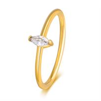 Delicate Stackable Thin Green Waterdrop Zircon Ring for Women Minimalist Finger Statement Jewelry US Ring Size 05