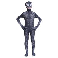 Vaikų superherojų kostiumas Venom su žaibais, kaukės rinkinys, likra, 4-5 metai, 120 cm, juoda/balta 3 years/4 years