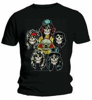Official Guns N Roses Vintage Heads Mens Black 100% Cotton T-shirt Mens Tees Top Guns N Roses Classic Tee S įvairiaspalvis