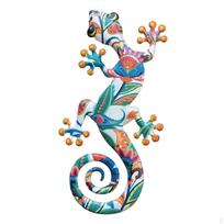 Gecko sienos meno metalo dekoras sodui ir namams Style D blue