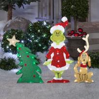 G-rinch Christmas Decorations, 1PCS Yard Signs With Stakes, Sign For Xmas Garden  Decor,Stealing Christmas Decor Party Supplies DeWith Lamp String One Size