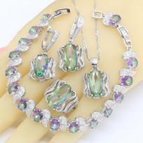 European and N Style Colorful Zircon Jewelry Set Decoration Wedding Party Banquet Decoration Dress Ladies 6 yards