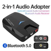 Skaitmeninis į analoginį optinis koaksialinis garso keitiklis adapteris Spdif Toslink į 3,5 mm Aux Rca L/R juoda