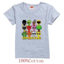 Summer Children's T-shirt Sprunki Game Incrediblebox Print Cartoon Short Sleeve Casual Fashion Boy Girl Baby Tee Top Kid Clothes 110