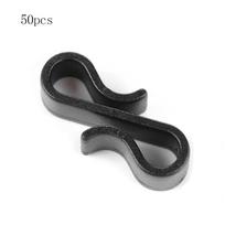 50pcs Tools Parts S-shaped Light String Hook Black/White Clip Gutter Hooks Plastic Firm Elastic Tightening Hooks Christmas juoda