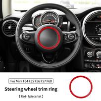 Automobilio vairo centrinio rato žiedo dangtelio lipdukas Mini Cooper F56 F55 F57 F54 F60 Clubman Countryman automobilių aksesuarams raudona