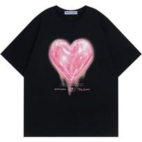 Aelfric Eden Women Love Balloon Graphic Tees Summer Short Sleeve Printed Cotton T Shirts Casual Harajuku Tops S juoda