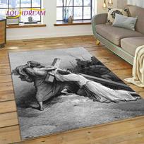 Naujas 3D Maldos Šventoji Biblija Kryžius Jėzus Kilimas Svetainei Miegamajam Namų Dekoras, Neslystanti Grindų Kilimėlis Sofa Dekoras Durų Kilimėlis Dovana 40x60cm( 15x23in )