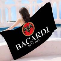 B-Bacardi Rum Vamzdis Šikšnosparnis Mikropluošto Antklodė Greitai Džiūstanti Paplūdimio Rankšluosčiai Didelio Dydžio Spausdinimas Super Sugeriantis Baseino Rankšluosčio Antklodė W30*H60(CM)