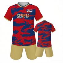 Serbijos futbolo marškinėlių komplektas Jaunimo futbolo uniforma Komandos mokyklos sportinis kostiumas XS