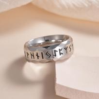 Vintage Odin Norse Viking Amulet Rune Rings For Men Fashion Stainless Steel Words Ring Wedding Zircon Valentine's Days Gifts 9