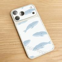 Whale Patterned Magnetic For iPhone 17 Pro /Max Battry Back Cover with Camera Decal Skin Rear Protective Sticker Film iPhone17promax
