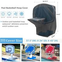 Weatherproof Pool Basketball Hoop Cover with Telescopic and Elastic Ropes for Secure Fit on For Water Basketball Stand 210D