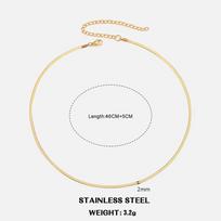 Hot Classic Unisex Flat Snake Chain Choker Necklace For Women Stainless Steel Herringbone Gold Copper Color Fashion Zircon Gift
