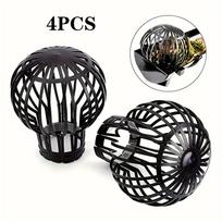 4 vnt. latako apsauga - stogo ir lauko latakų apsauginis tinklas nuo užsikimšimo, lapų ir šiukšlių filtras su latako anga, patvari plastikinė medžiaga 4 Pack black