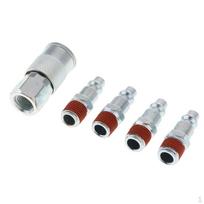 5 Pieces Air Line Hose Compressor Fitting Connectors 1/4'' NPT