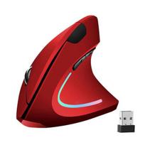 USB Pelė Play Play 1600DPI Pelė Vertikali Ergonomiška PC 2.4GHz Belaidė Dešiniarankiams raudona