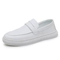 Fashion Hot Selling Men's Loafers in Europe America Soft Soled Simple Small White Shoes Men's Leather Casual Shoes Park Walking Shoes 39 balta