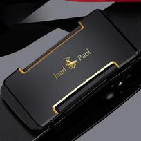 Men's Genuine Leather Toothless Automatic Buckle Trendy Versatile Casual Men's Belt Young Men's Jeans Belt 105cm