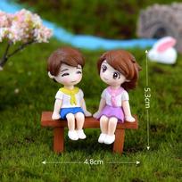 2/3Pc Figures Chair Grandma Grandpa Sweety Lovers Couple Ornament For Fairy Garden Figurines Miniature Christmas Home Decoration