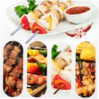 Barbecue Skewer Grilling Kabob Reusable Metal Skewers Heavy Duty Stainless Steel BBQ Shish Kabob Tools for Hot Dog sidabras