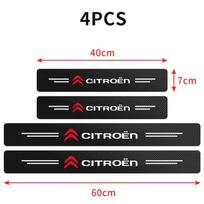 4 vnt. Anglies pluošto automobilio durų slenksčio apsaugos su logotipu lipdukai Citroen C1 C3 C4 Grand Picasso C4L C5 C6 C8 VTS Aircross