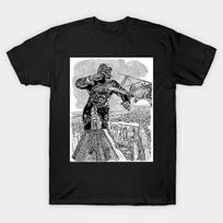 Men Black Print T-shirt King Kong No-Cut Transfer Paper Print Cotton Tshirt 2XL juoda