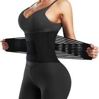 Unisex Fitness Waist Trainer & Postpartum Tummy Control Belt with Lumbar Support XL juoda